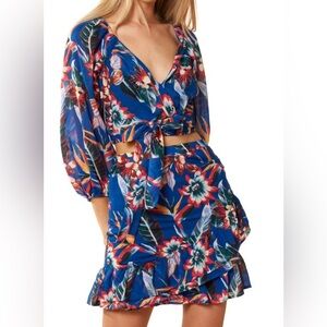 Floral beach top and skirt set